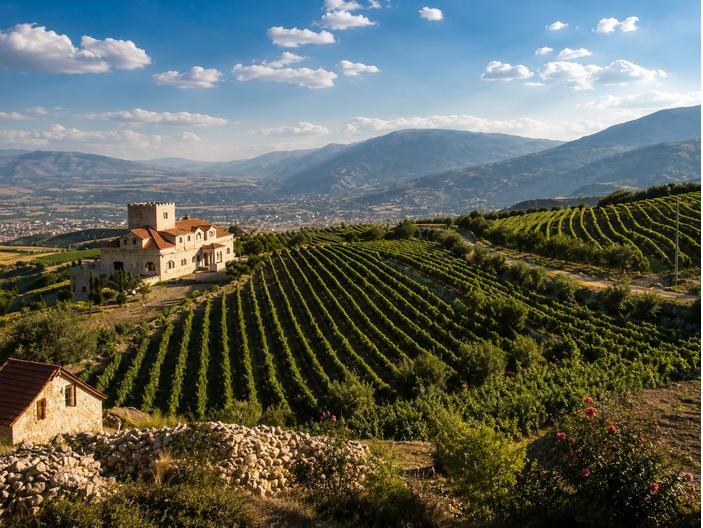 Château Khoury winery estate overlooking the valley near Zahlé